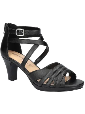 Crissa Womens Satin Ankle Strap Heels