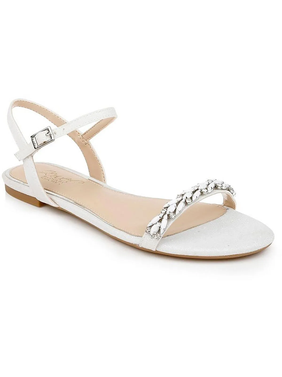 DANICA Womens Embellished Faux Leather Ankle Strap