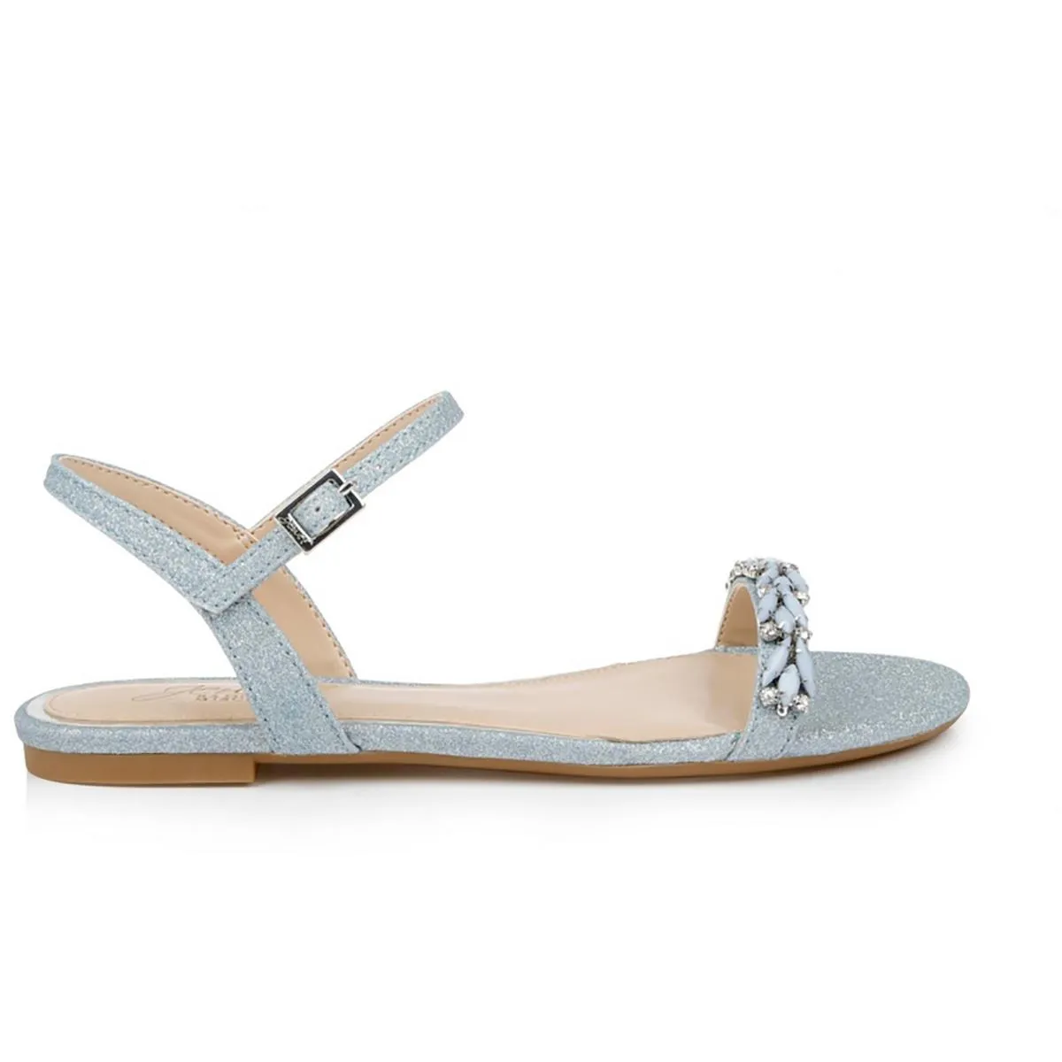DANICA Womens Embellished Faux Leather Ankle Strap