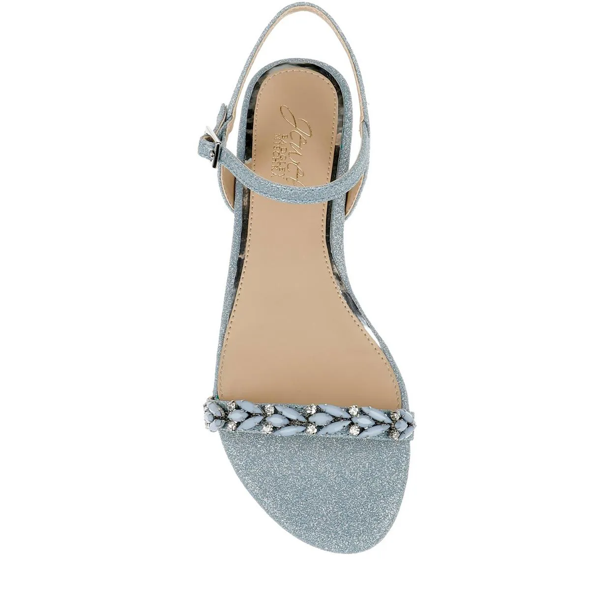 DANICA Womens Embellished Faux Leather Ankle Strap