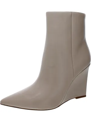 Dayna Womens Leather Ankle Boots Wedge Boots
