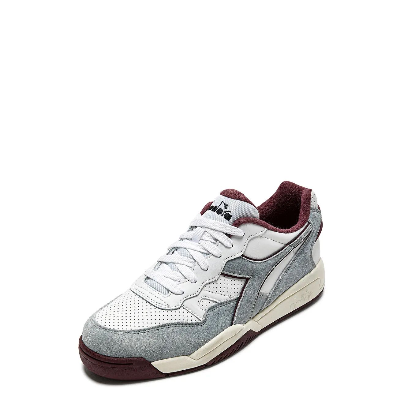 Diadora Womens Winner SL Trainer Moon Rock / Malaga Red