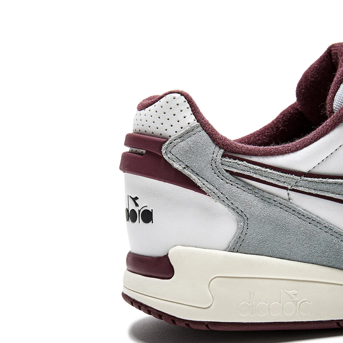 Diadora Womens Winner SL Trainer Moon Rock / Malaga Red