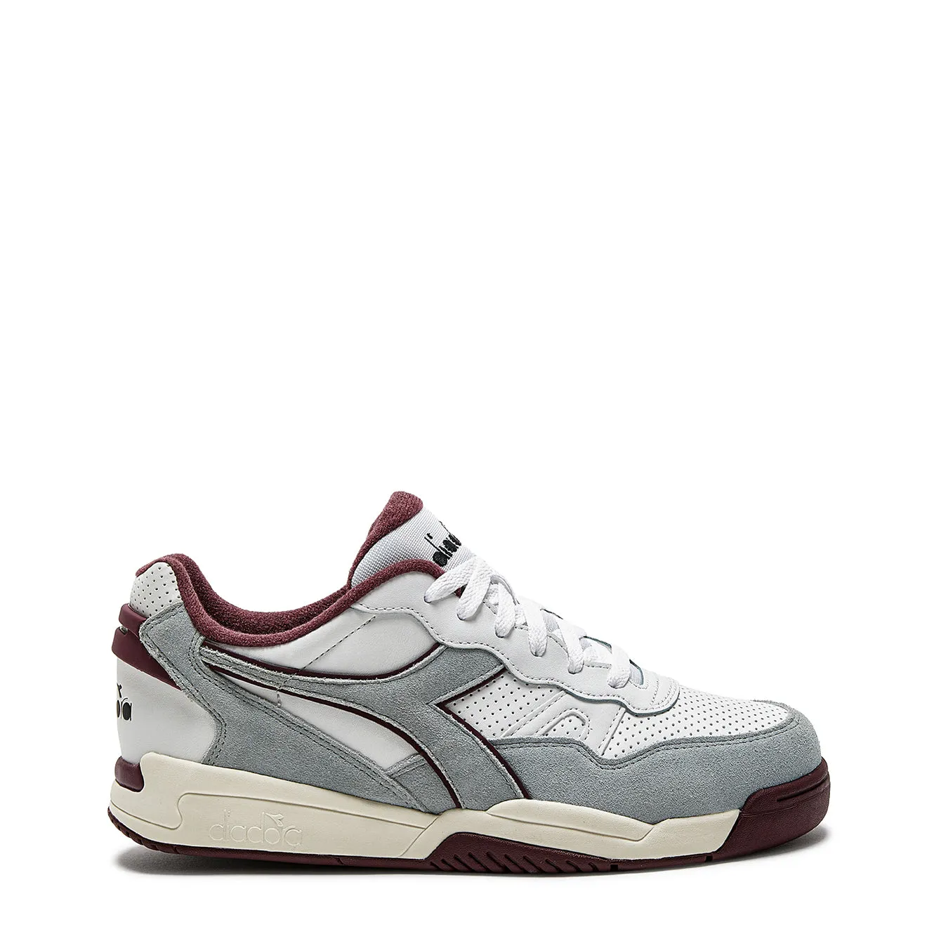 Diadora Womens Winner SL Trainer Moon Rock / Malaga Red