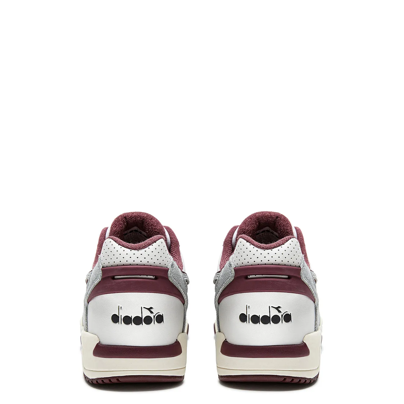 Diadora Womens Winner SL Trainer Moon Rock / Malaga Red
