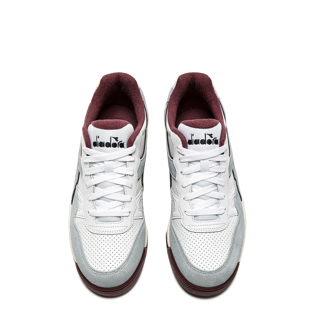 Diadora Womens Winner SL Trainer Moon Rock / Malaga Red