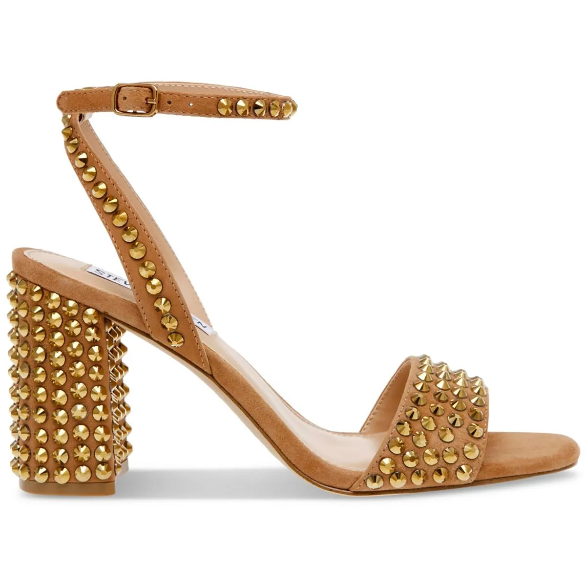 Domini Womens Leather Studded Ankle Strap