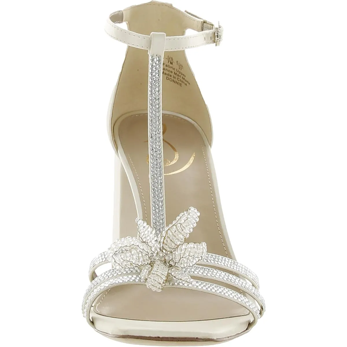Donnie Womens Ankle Strap Embellished Heels