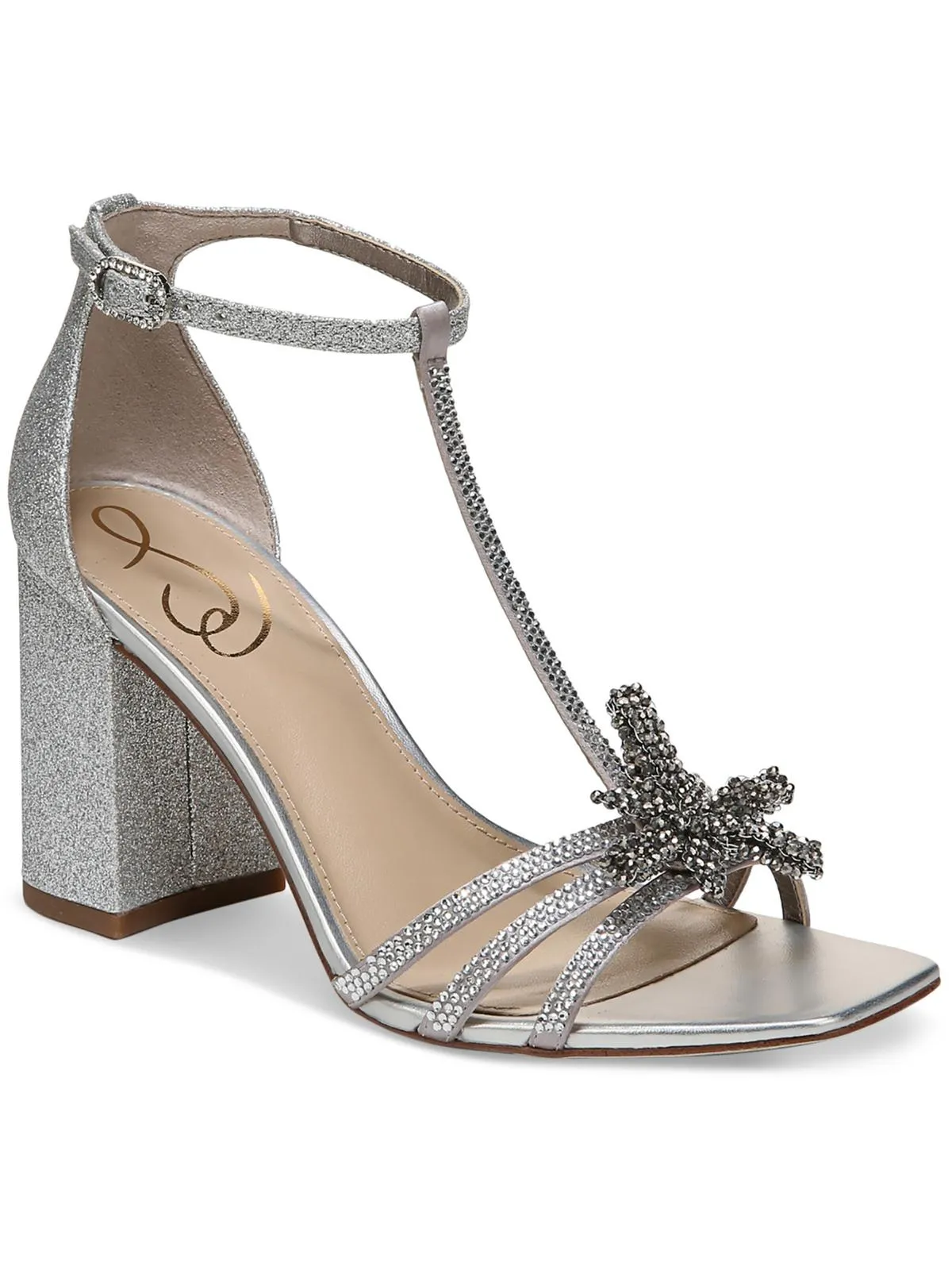 Donnie Womens Ankle Strap Embellished Heels