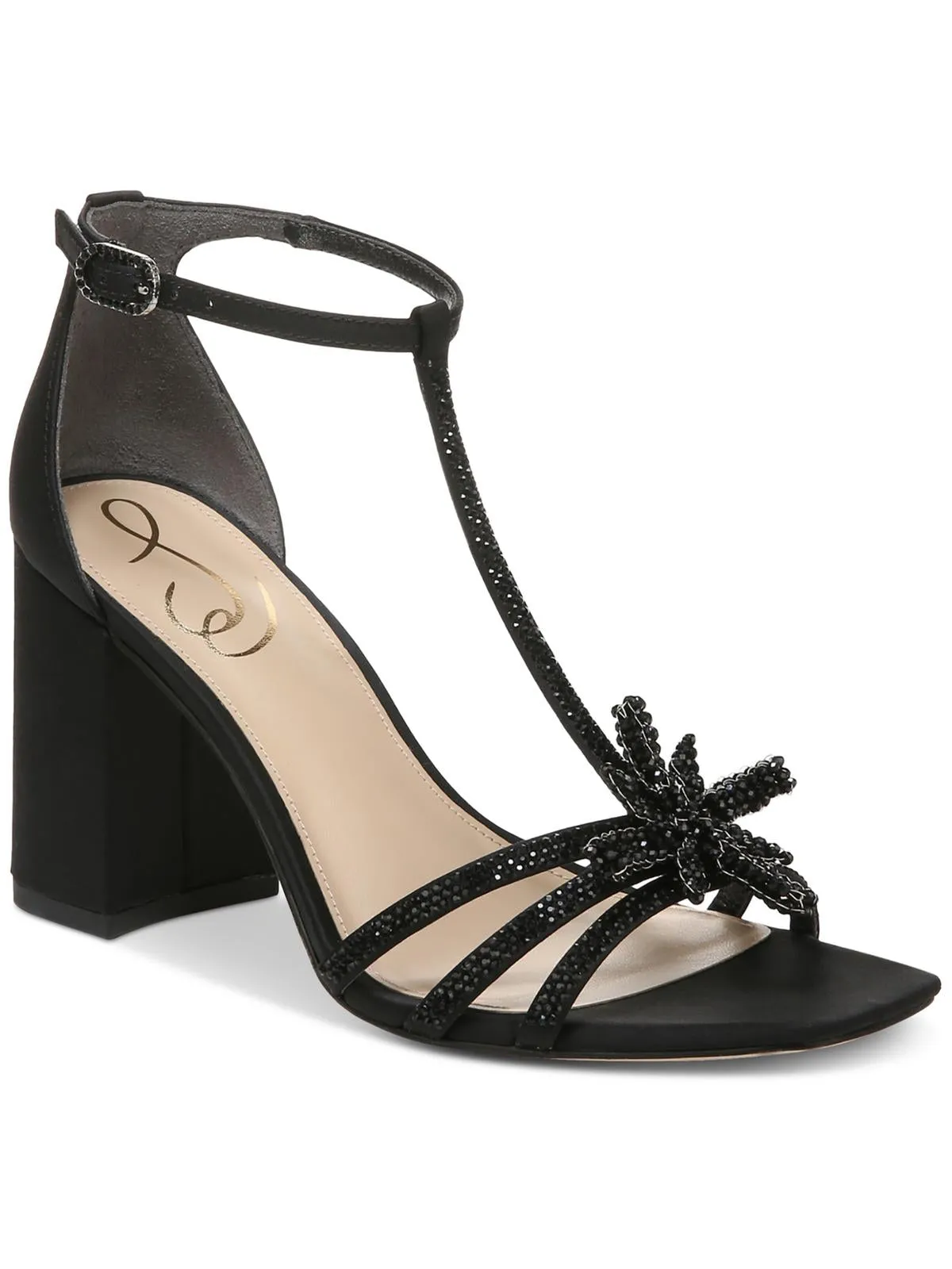 Donnie Womens Ankle Strap Embellished Heels
