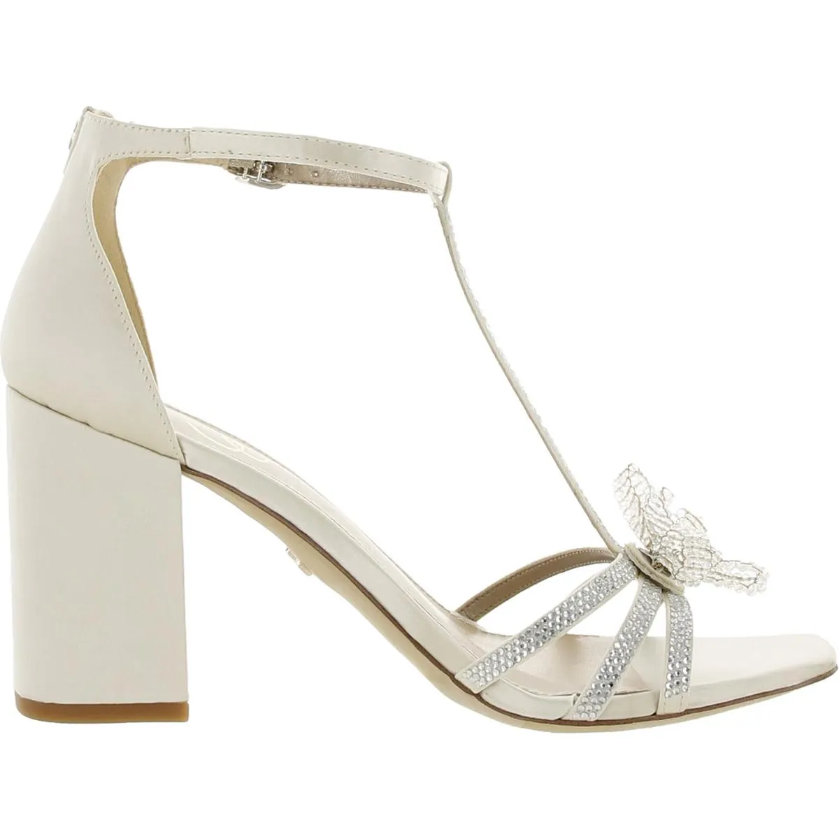 Donnie Womens Ankle Strap Embellished Heels