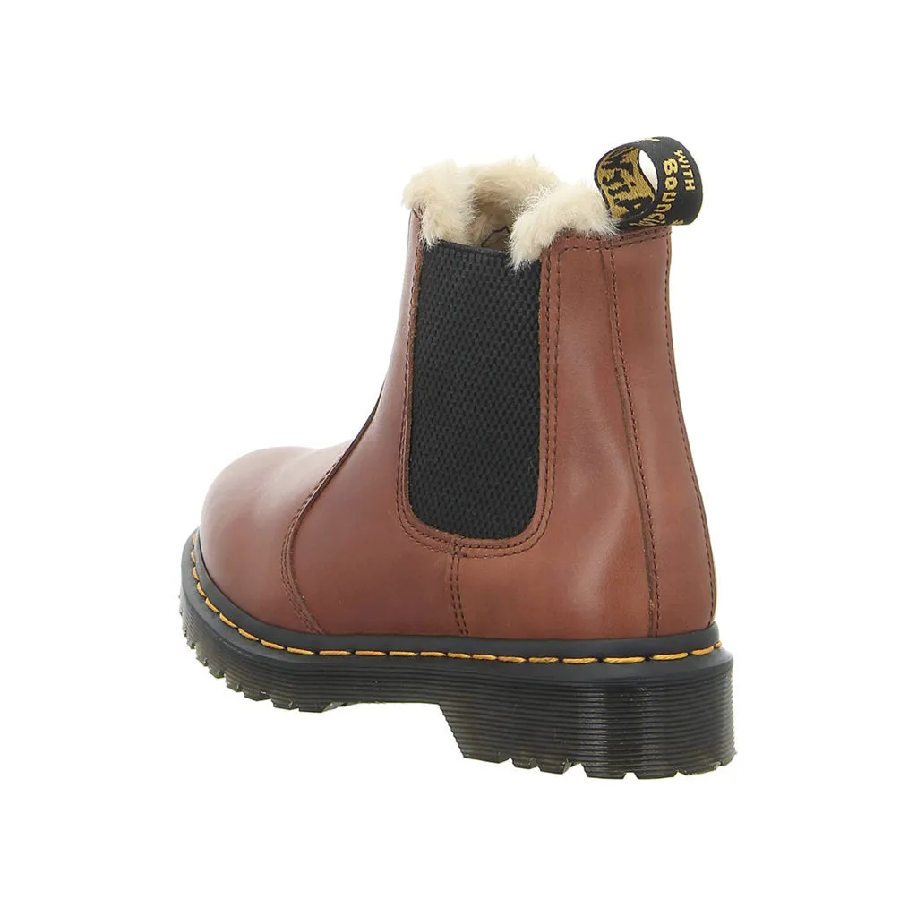Dr. Martens 2976 Leonore Fur-Lined Bornished Leather Women's Chelsea Boots