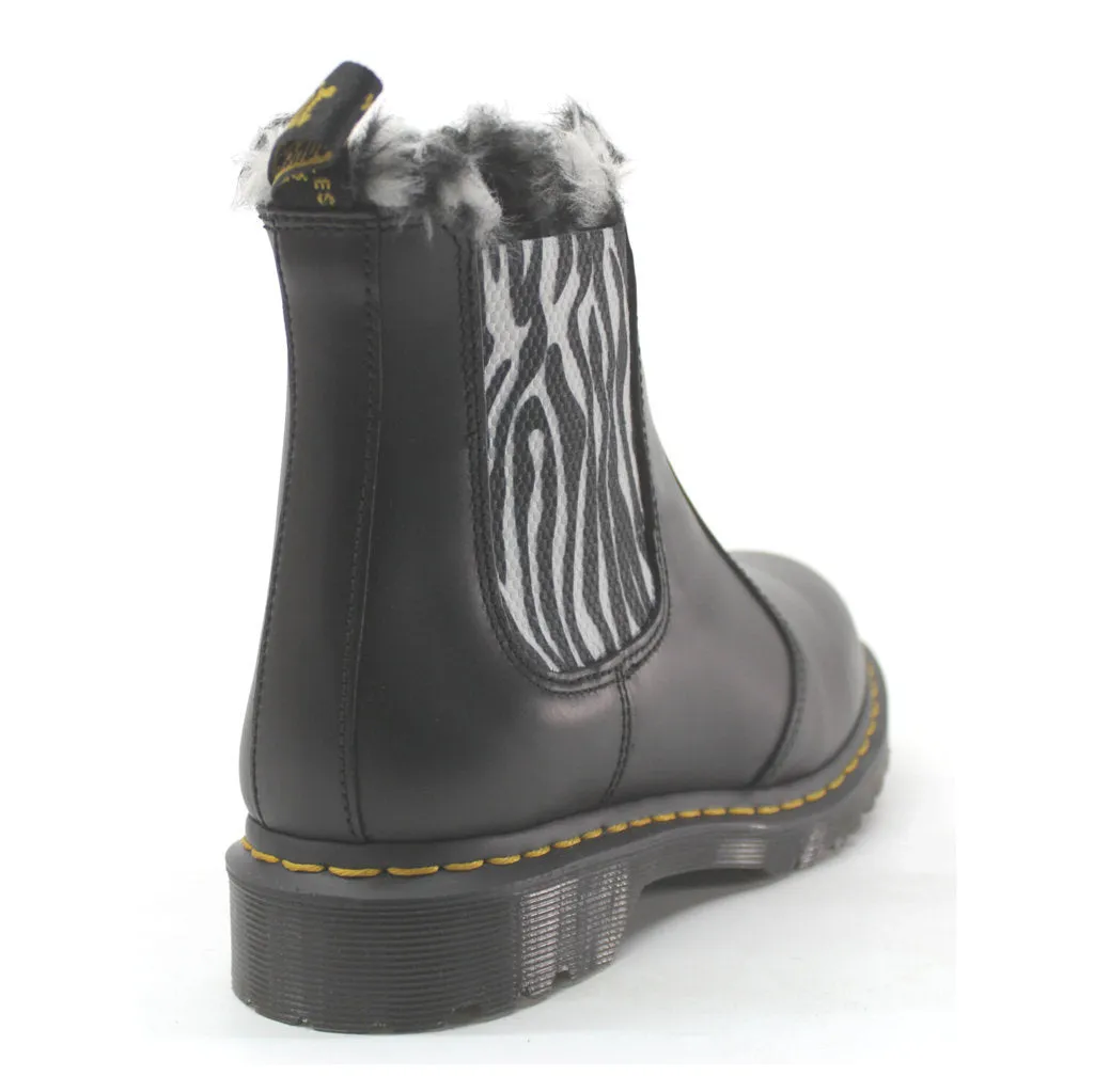 Dr. Martens 2976 Leonore Fur-Lined Bornished Leather Women's Chelsea Boots