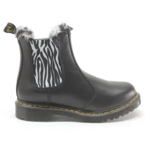 Dr. Martens 2976 Leonore Fur-Lined Bornished Leather Women's Chelsea Boots