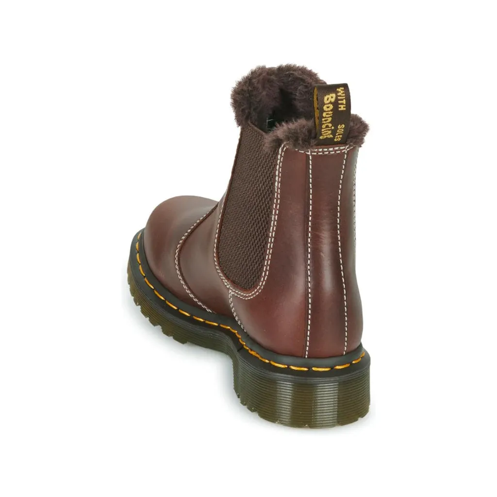 Dr. Martens 2976 Leonore Fur-Lined Bornished Leather Women's Chelsea Boots