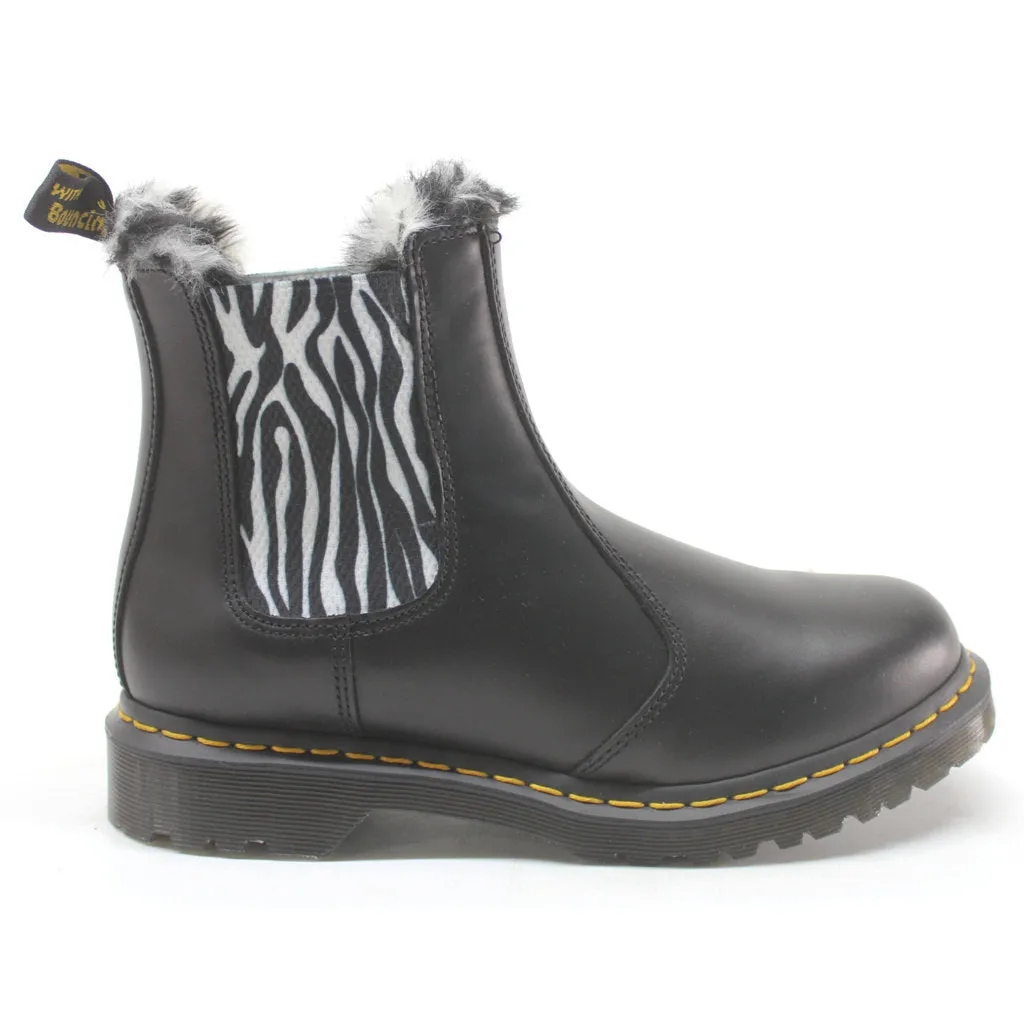 Dr. Martens 2976 Leonore Fur-Lined Bornished Leather Women's Chelsea Boots