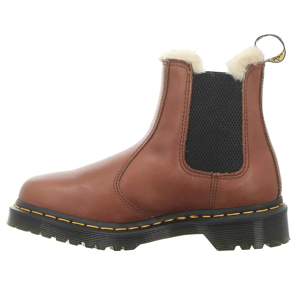 Dr. Martens 2976 Leonore Fur-Lined Bornished Leather Women's Chelsea Boots