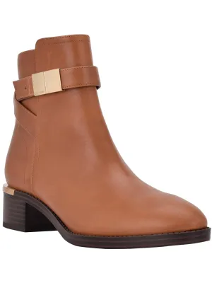 Dwayne Womens Leather Ankle Booties