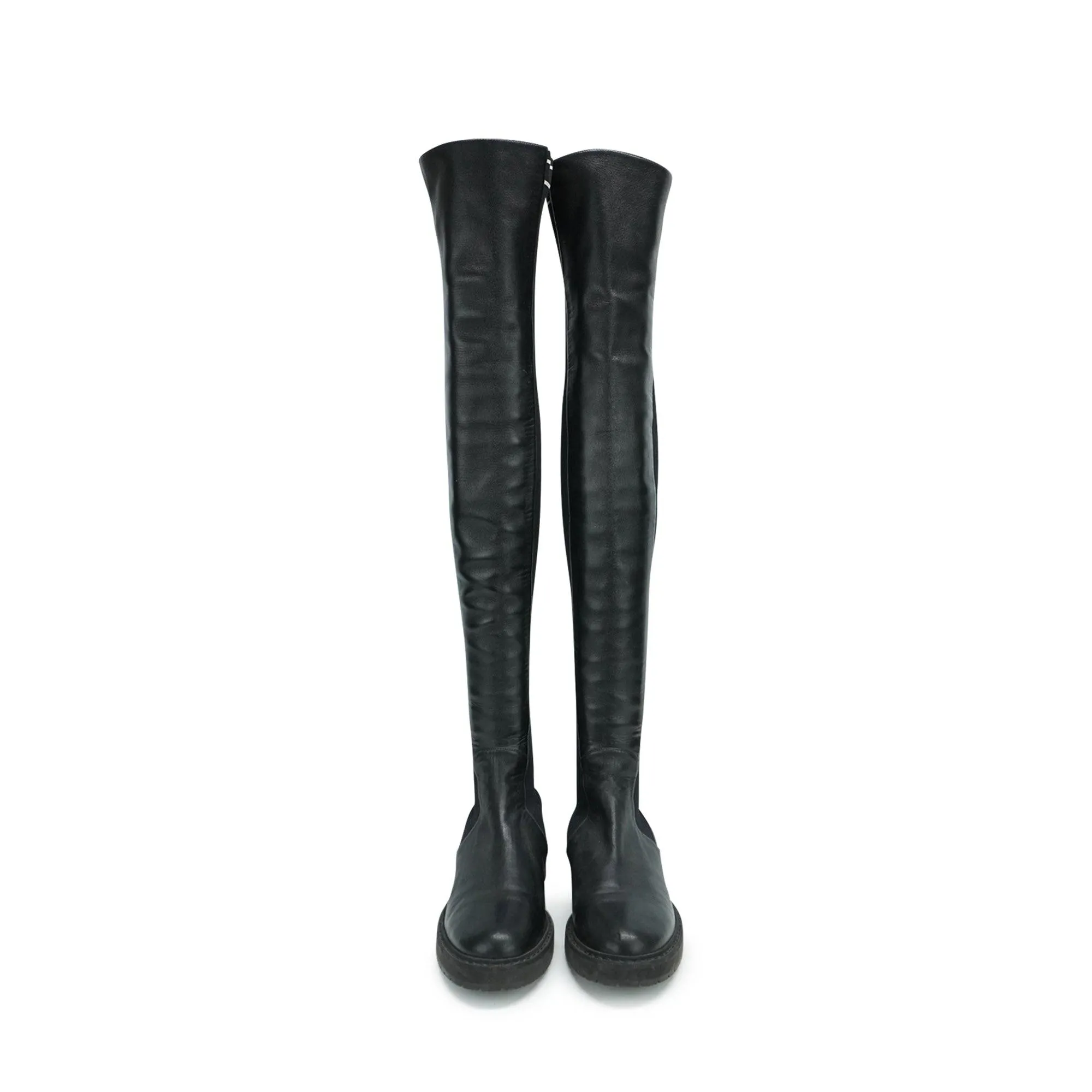 Fendi Ribbed Thigh-High Boots - Women's 39