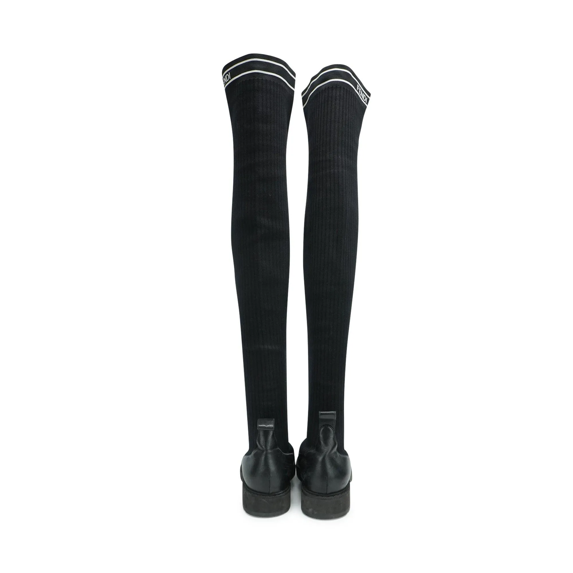 Fendi Ribbed Thigh-High Boots - Women's 39
