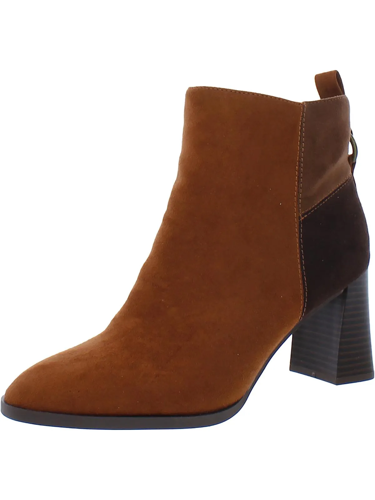 Foxy Womens Faux Suede Almond Toe Ankle Boots