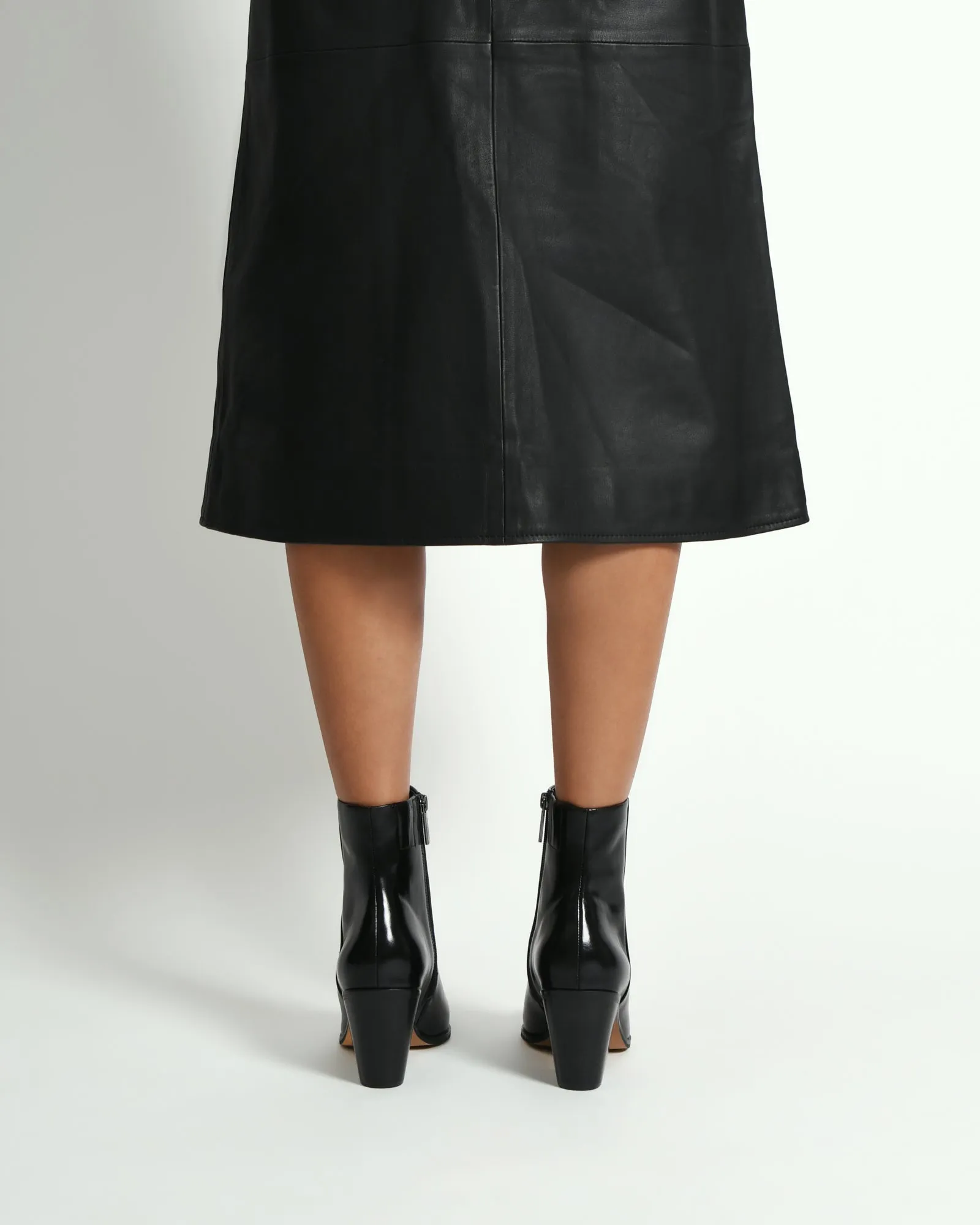 FREDDIE MID ANKLE BOOTS BLACK LEATHER