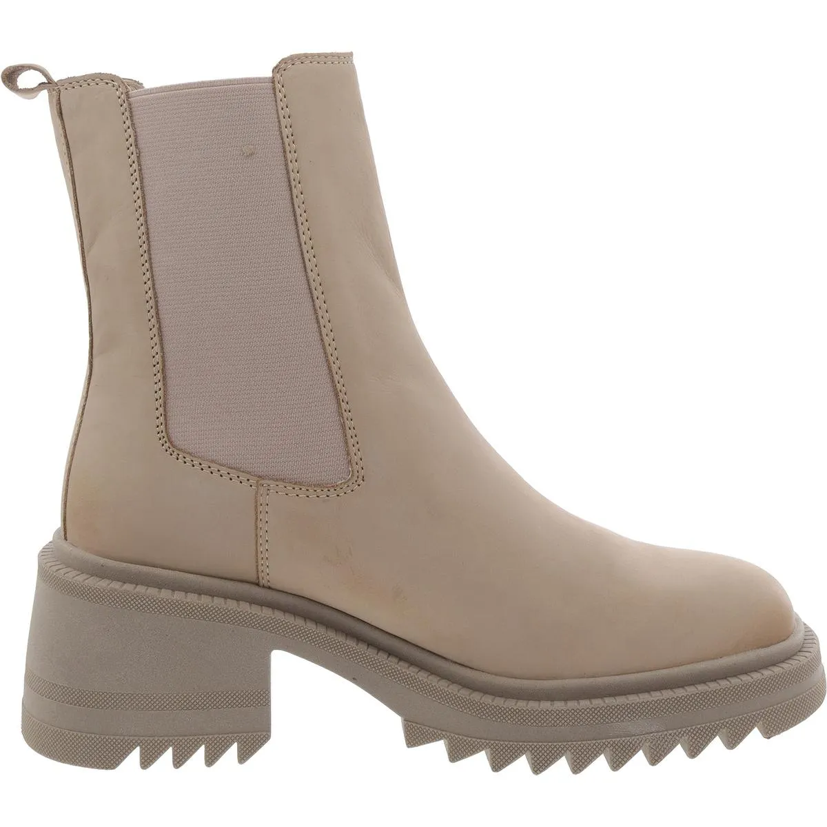 Garth Womens Leather Block Heel Chelsea Boots