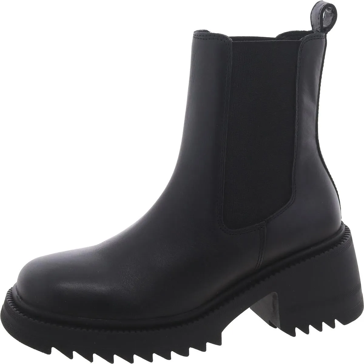 Garth Womens Leather Block Heel Chelsea Boots