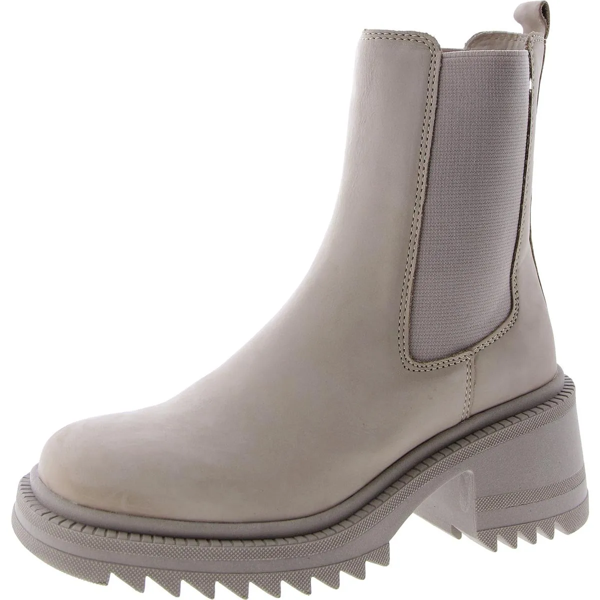 Garth Womens Leather Block Heel Chelsea Boots