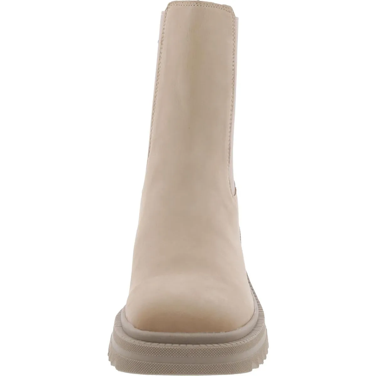 Garth Womens Leather Block Heel Chelsea Boots