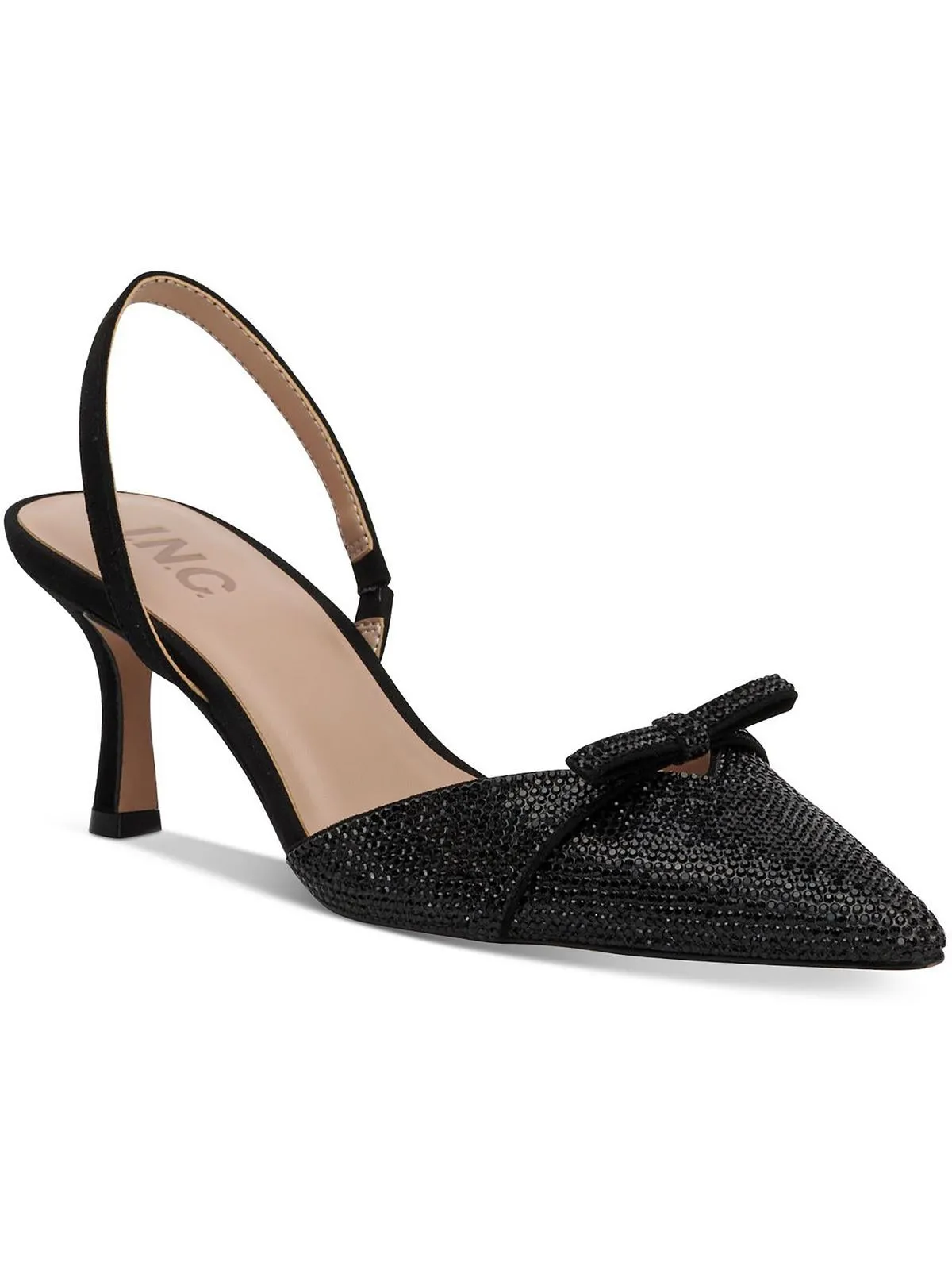 Gelsey Womens Embellished Ankle Strap Slingback Heels