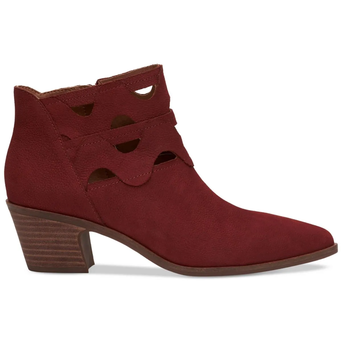 Gezana Womens Nubuck Cut Out Ankle Boots