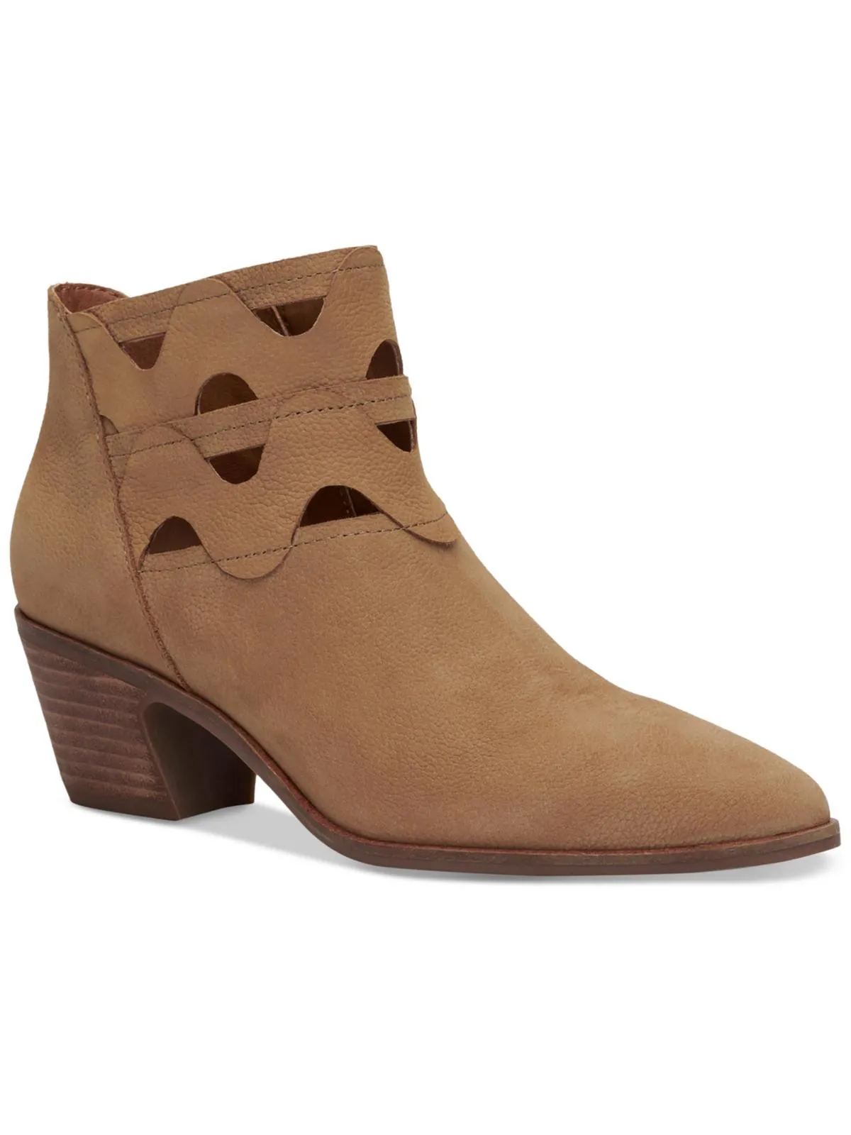 Gezana Womens Nubuck Cut Out Ankle Boots