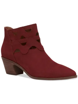 Gezana Womens Nubuck Cut Out Ankle Boots