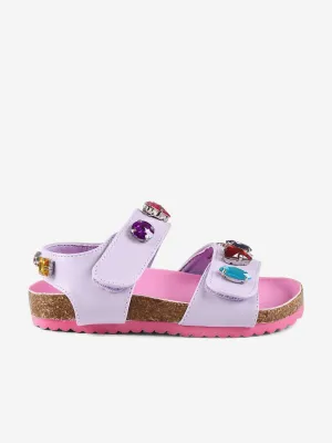 Girls Jewelled Sandals in Purple