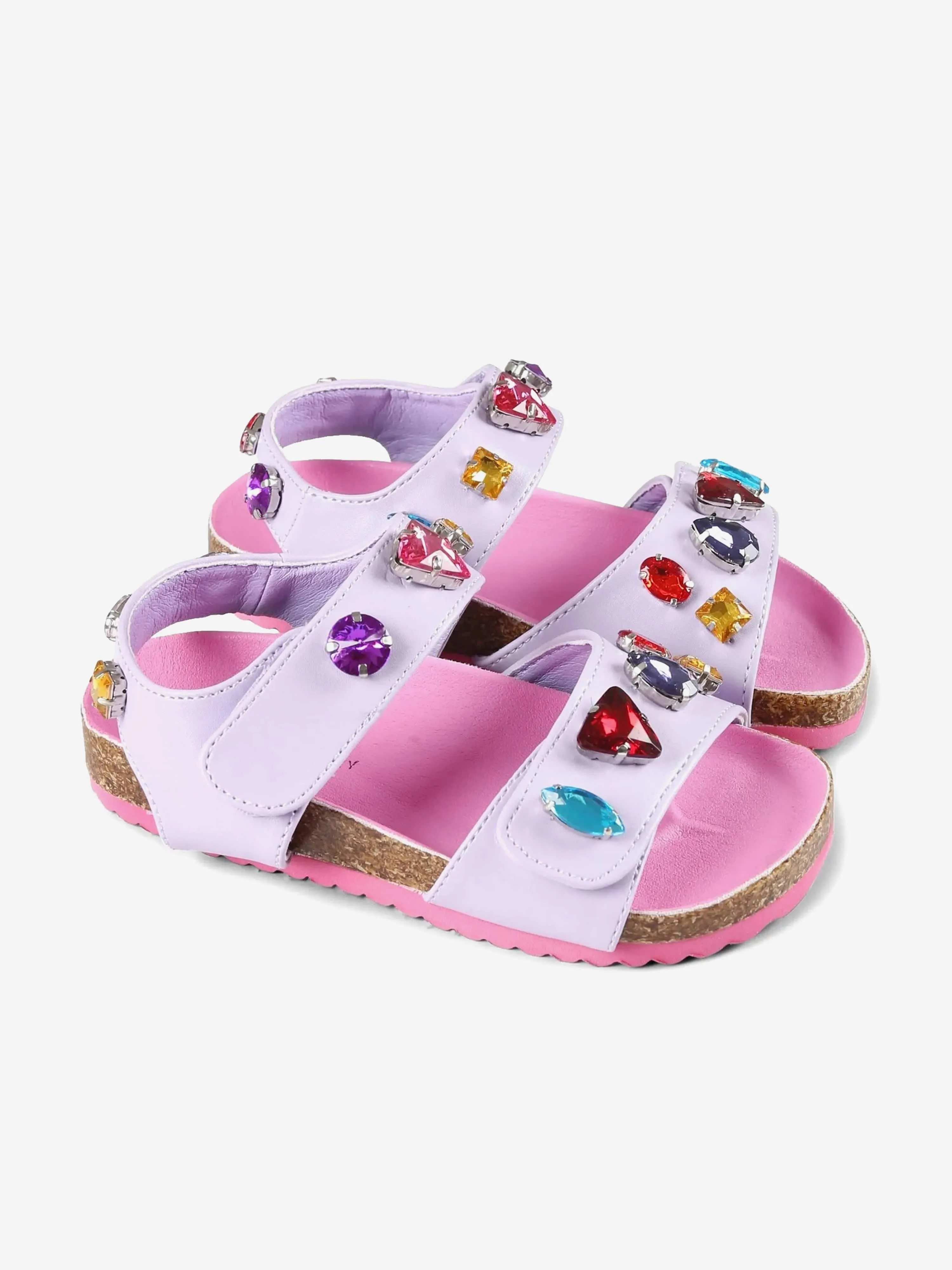 Girls Jewelled Sandals in Purple