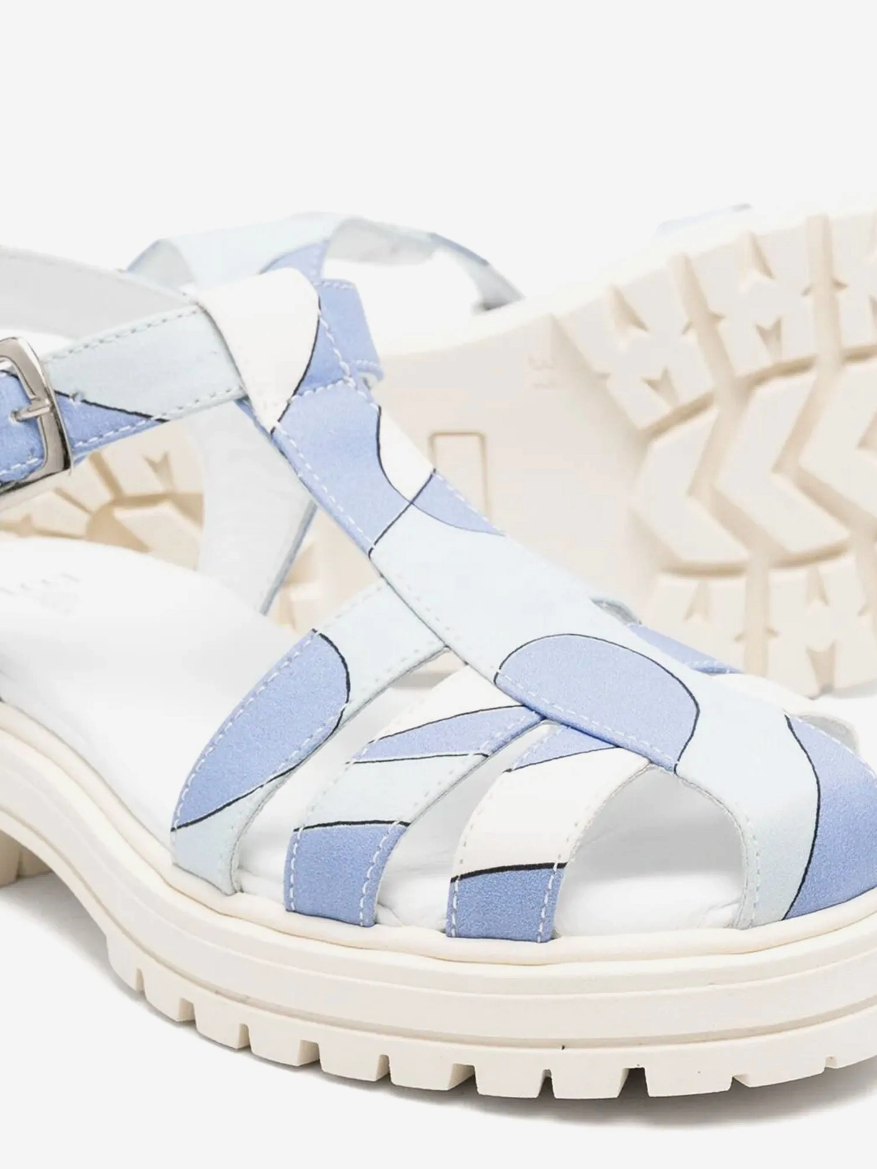 Girls Poplin Sandals in Blue
