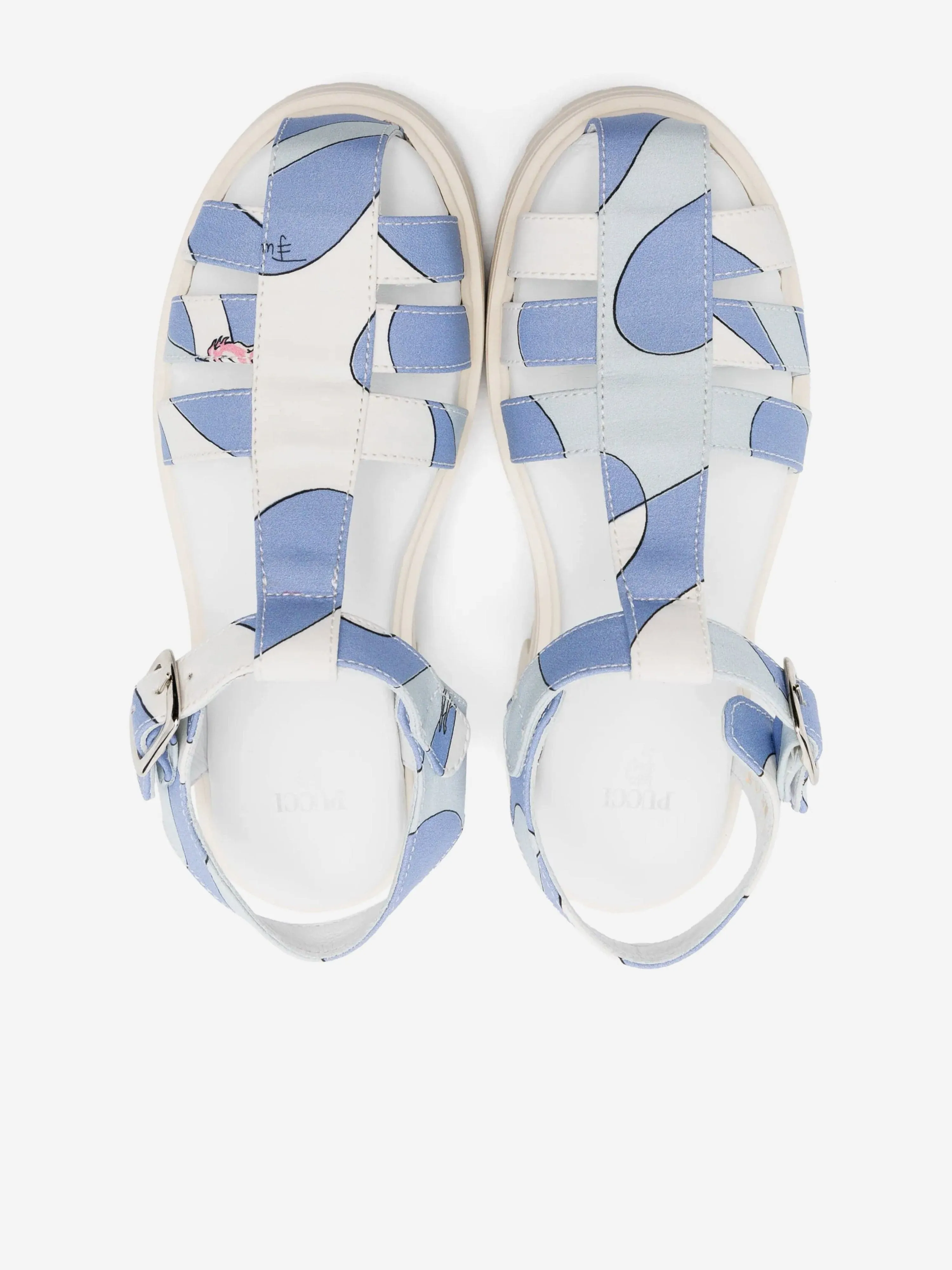 Girls Poplin Sandals in Blue