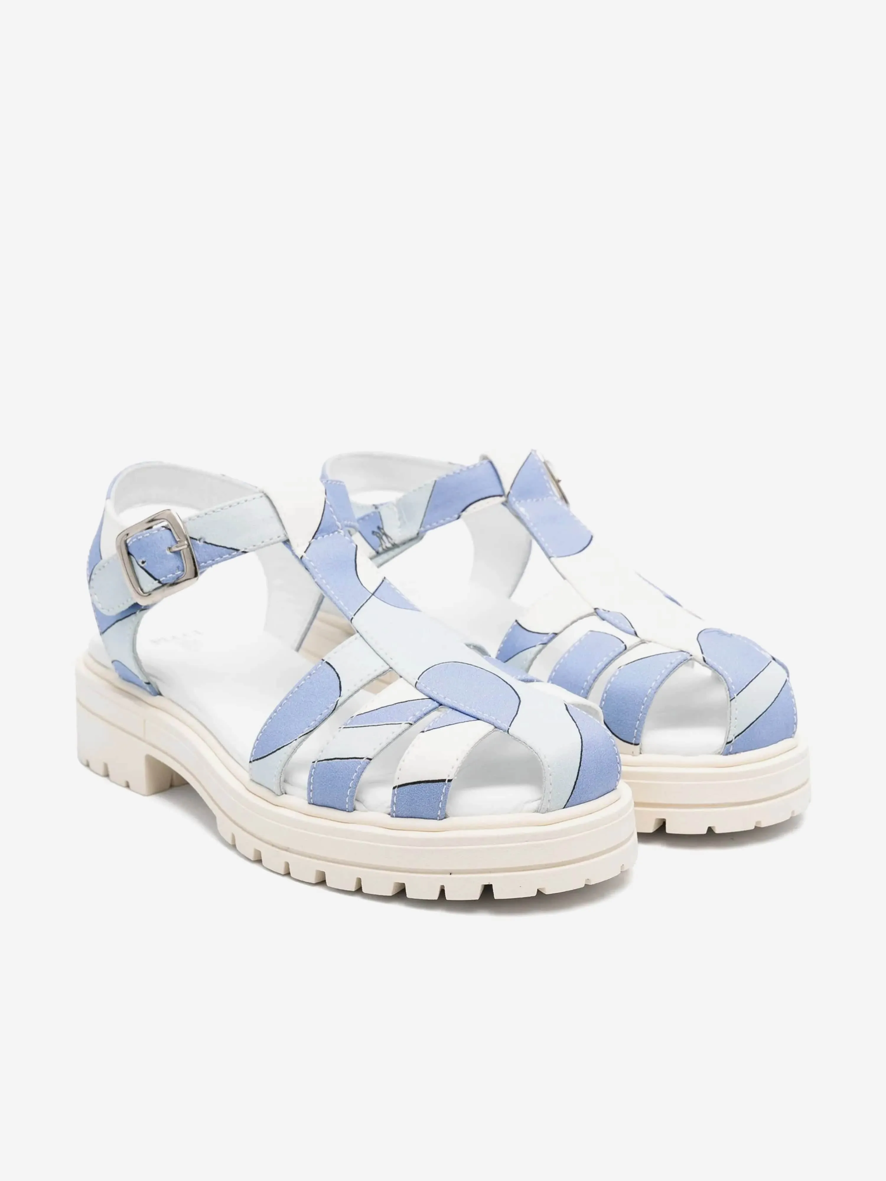 Girls Poplin Sandals in Blue