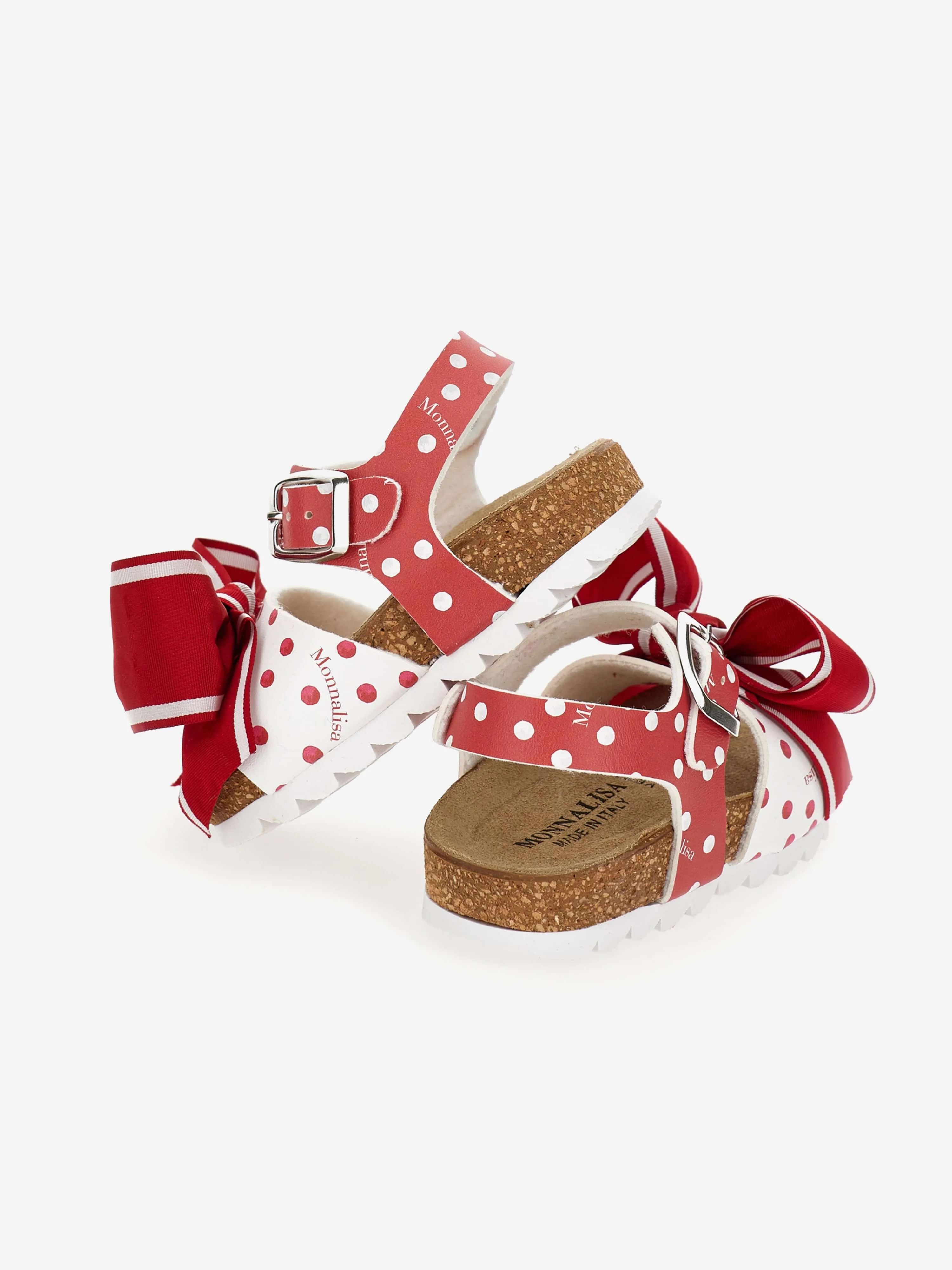 Girls Spotted Bow Sandals in Red