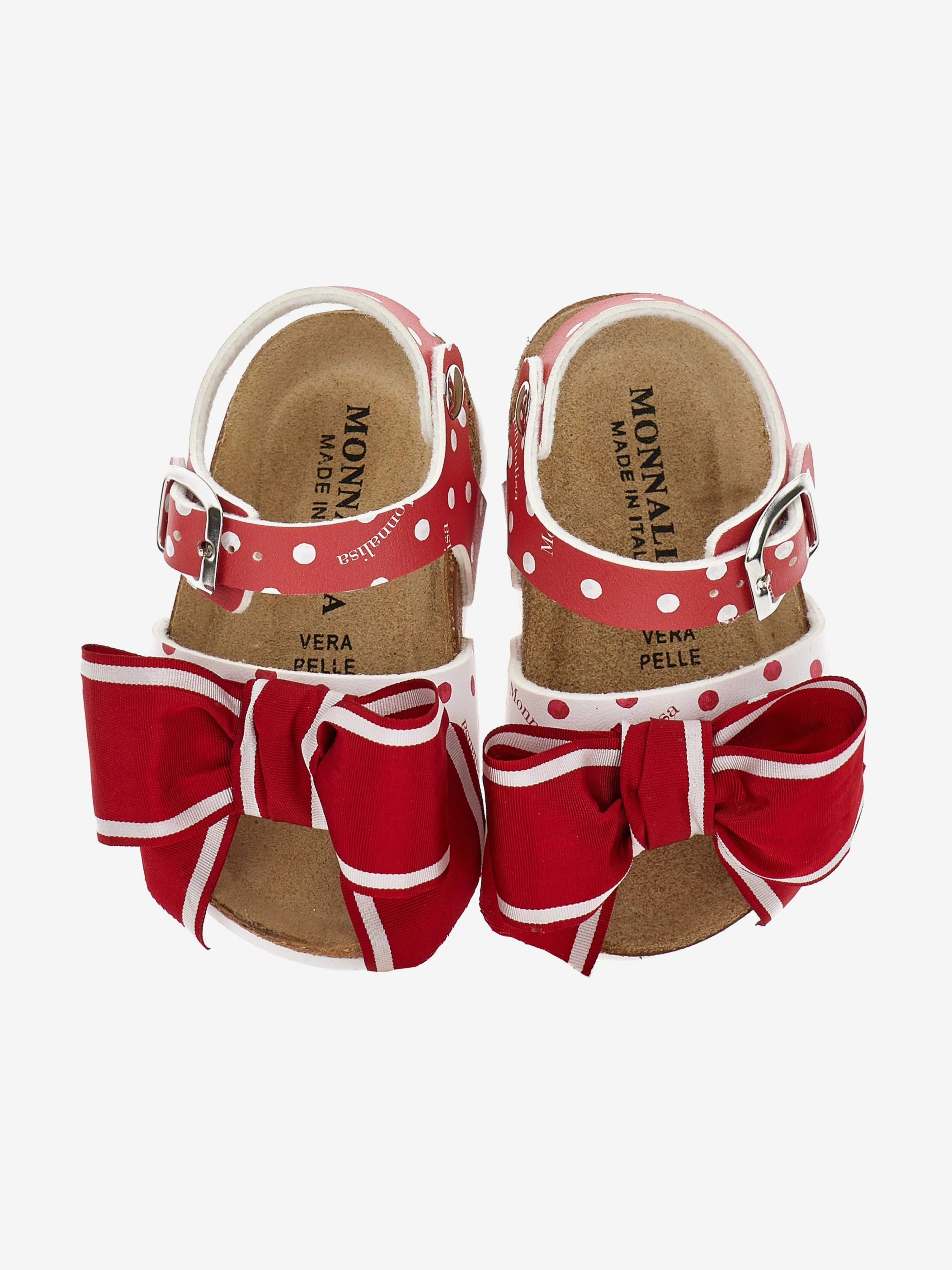Girls Spotted Bow Sandals in Red