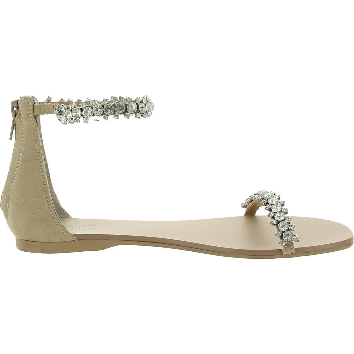 Givele Womens Faux Suede Rhinestone Ankle Strap