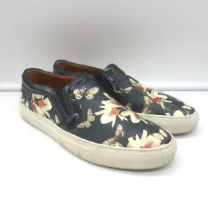 Givenchy Slip-On Skate Sneakers Black Magnolia Print Leather Size 40