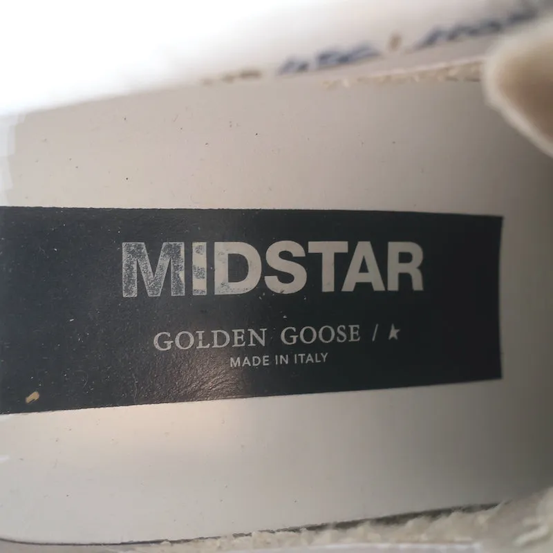 Golden Goose Heart of Gold Mid Star Sneakers White & Pink Leather Size 35