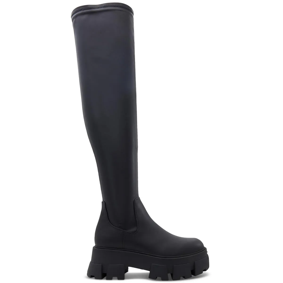 Grandmode  Womens Faux Leather Pull On Over-The-Knee Boots