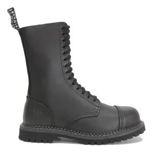 Grinders Herald 14 Eyelet Unisex Mid Calf Biker Steel Toe Boots