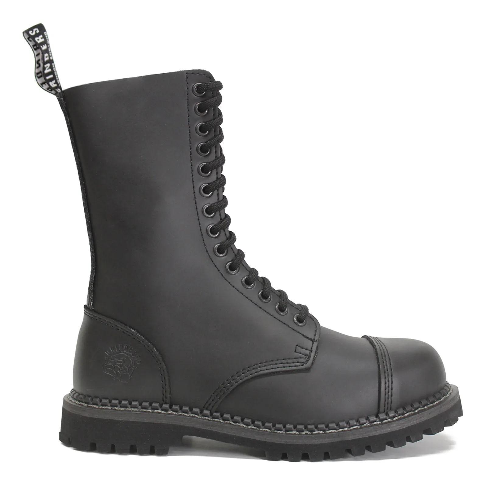 Grinders Herald 14 Eyelet Unisex Mid Calf Biker Steel Toe Boots