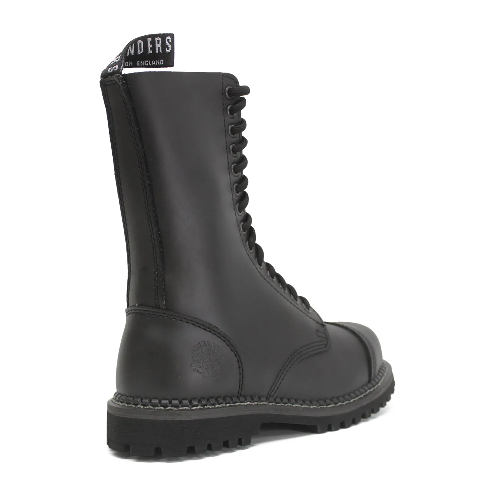 Grinders Herald 14 Eyelet Unisex Mid Calf Biker Steel Toe Boots
