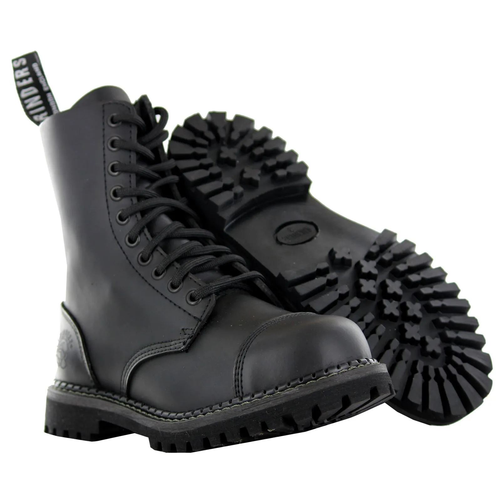 Grinders Stag Cs Derby Black Unisex Ankle Steel Toe Boots