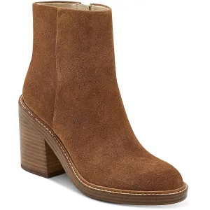 Haleena Womens Suede Almond Toe Ankle Boots